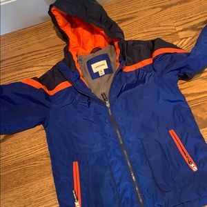 Boys Lands End waterproof ski parka orange/blue
